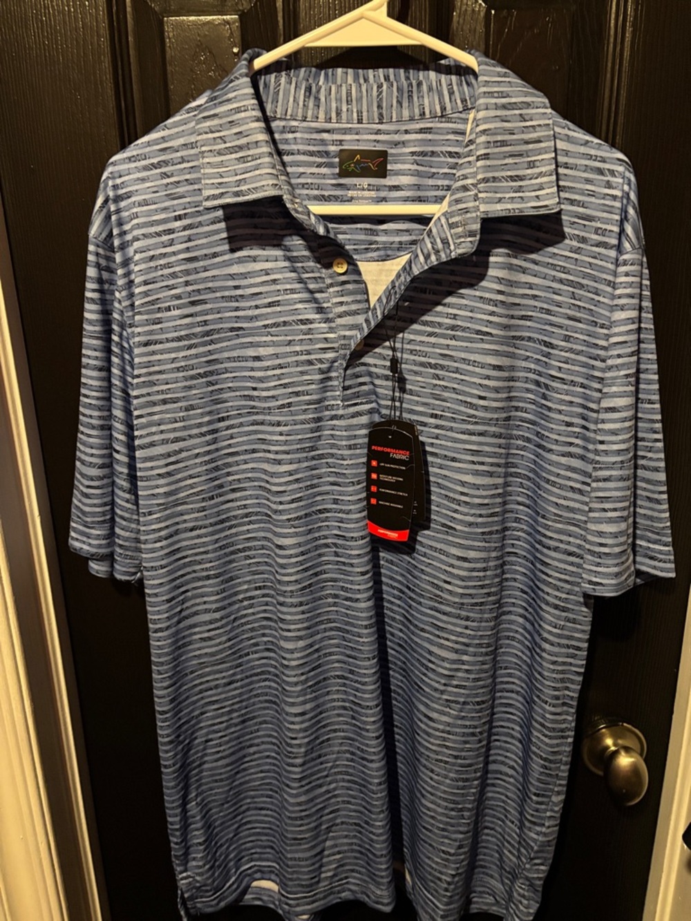 Greg Norman Collection Blue Striped Polo Shirt